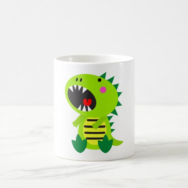 Green Dinosaur RAWR Coffee Mug (Center)