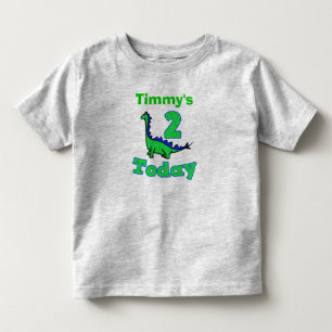 Green Dinosaur Second Birthday Boy Shirt