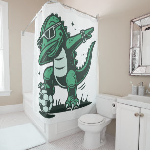Green Dinosaur Shower Curtain