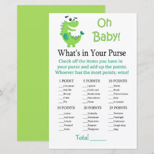 Green Dinosaur What's in your purse game