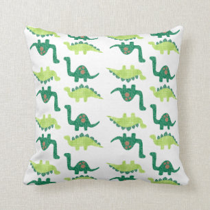 Green Dinosaurs Pillow