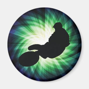 Green Dirt Bike Magnet