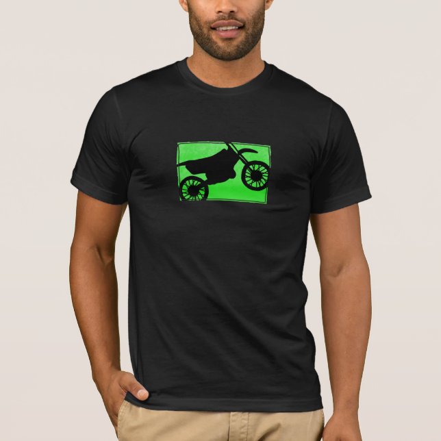 Green Dirt Bike Silhouette TShirt (Front)