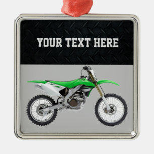 Green Dirt Bike Sports Boy Christmas Boy Metal Tree Decoration