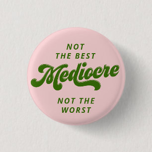Green Disco Lettering Mediocre 3 Cm Round Badge