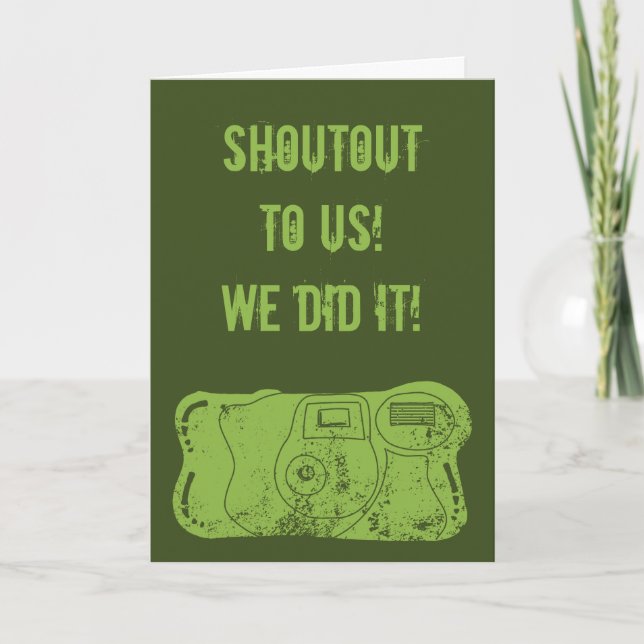 Green Disposable Camera Friend Graduation Card (Front)