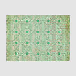 Green Distressed Art Deco Tissue Paper