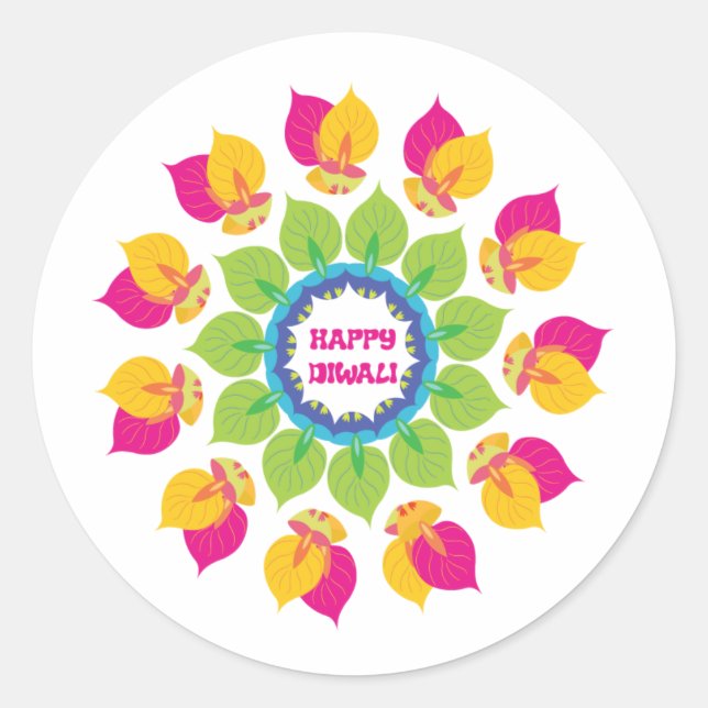 Green Diwali Stickers (Front)