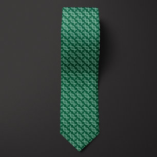 Green DNA Double Helix Pattern Tie
