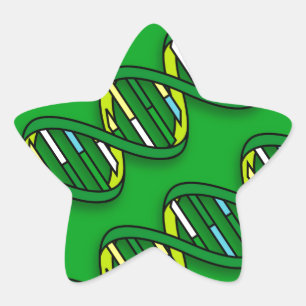 Green DNA Star Sticker