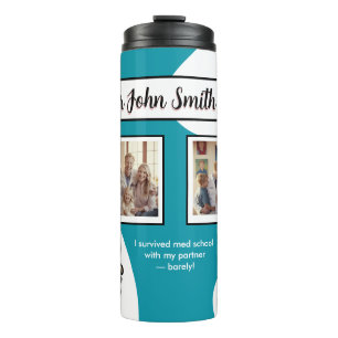 GREEN Doctor Couple Custom Name and Family Support Thermal Tumbler
