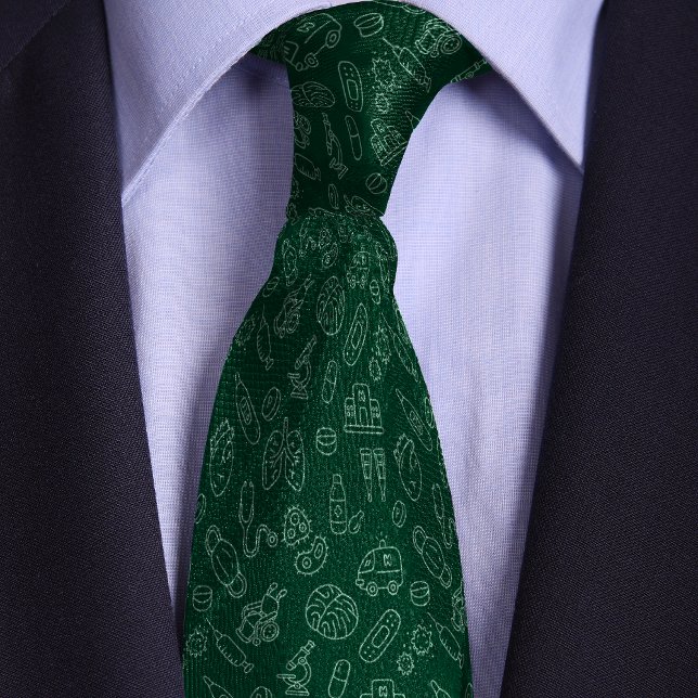 Green Doctors, Healthcare Professionals Doodle Tie (Creator Uploaded)