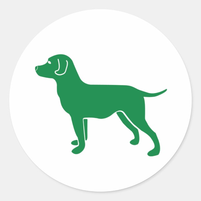 Green Dog Design Classic Round Sticker (Front)