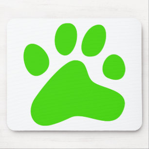 Green Dog Paw Mouse Mat