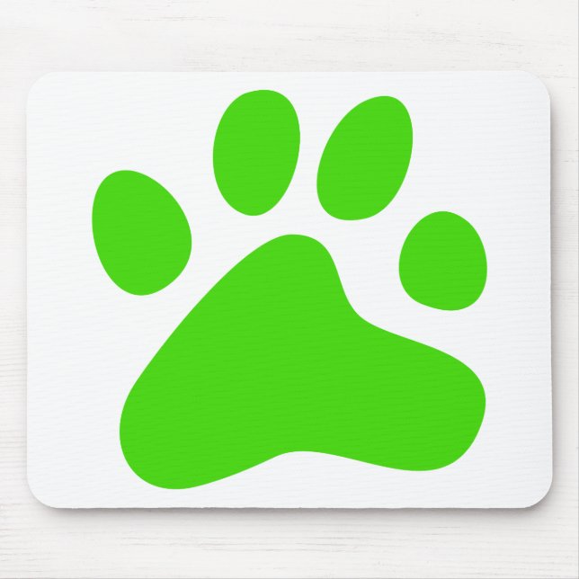 Green Dog Paw Mouse Mat (Front)