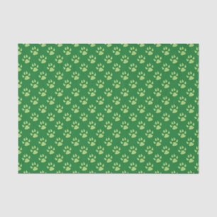 Green Dog Paw Print Christmas Tissue Paper
