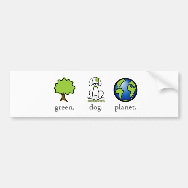 Green. Dog. Planet. Bumper Sticker (Front)