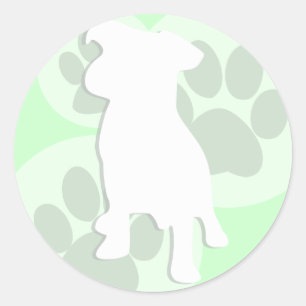 Green Dog Silhouette Stickers