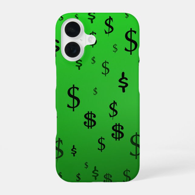 Green Dollar Sign iPhone 16 Case (Back)