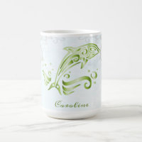 Green Dolphin Personalised Coffee Mug