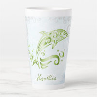 Green Dolphin Personalised Latte Mug