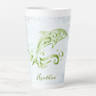 Green Dolphin Personalised Latte Mug