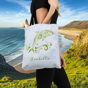Green Dolphin Personalised Tote Bag