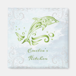Green Dolphin Personalized Magnet