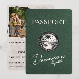 Green Dominican Republic Passport Save The Date
