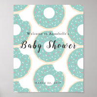 Green Donut Baby Shower Welcome Sign