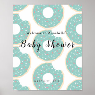 Green Donut Baby Shower Welcome Sign
