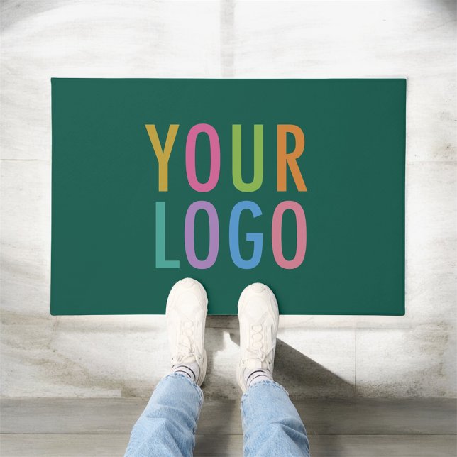 Green Door Mat Custom Logo Floor Mat Personalised (MISOOK Green Door Mat with Logo)