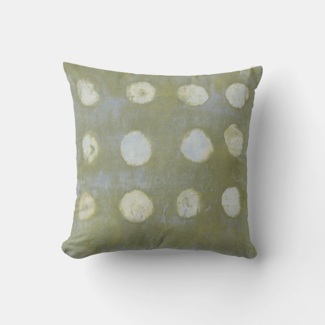 Green Dot Throw Pillow (Front)