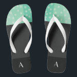 Green Dots and Spots Flip Flops<br><div class="desc">Give your feet a stylish vacation from shoes this summer with the classy mint Green Dots and Spots Flip Flops. Add your initials or anything you want to say to these stylish sandals. They are perfect gifts for bridal showers, bachelorette parties, and vacations. Designed by Ms_Jade. Sold exclusively on Zazzle....</div>