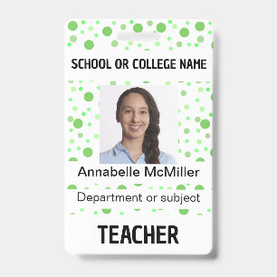 Green Dots Pattern Party ID Badge