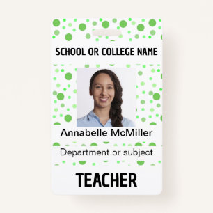 Green Dots Pattern Party ID Badge