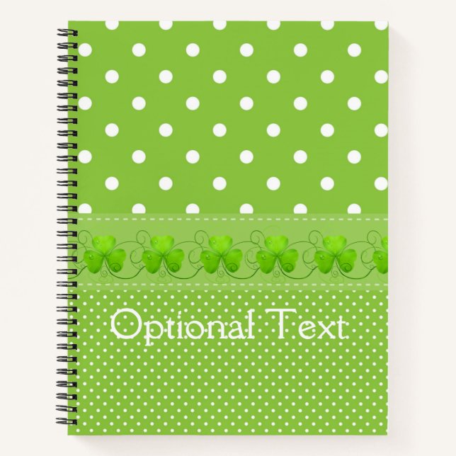 Green, Dots & Shamrocks Notebook (Front)