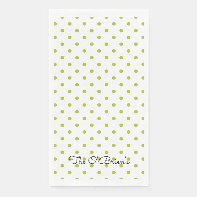 Green Dots St Patricks Day NAME Spring Fun Napkin (Front)