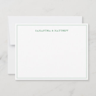 Green Double Border Couple Note Card