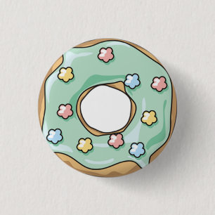Green Doughnut 3 Cm Round Badge