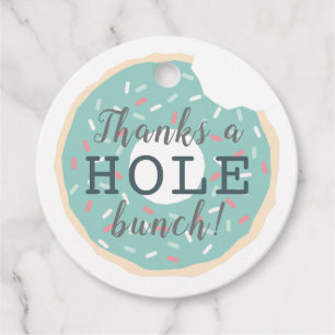 Green Doughnut Baby Shower Thank You Favour Tags