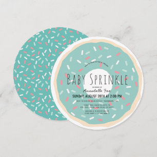 Green Doughnut Virtual Baby Sprinkle Shower Invitation