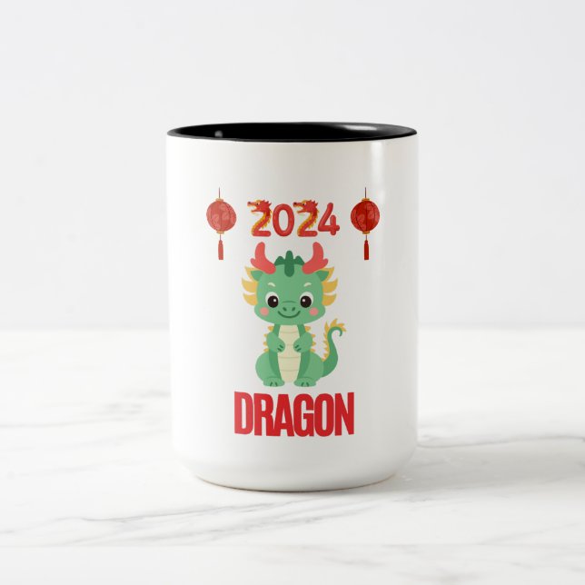 Green Dragon 2024 Two-Tone Coffee Mug (Center)