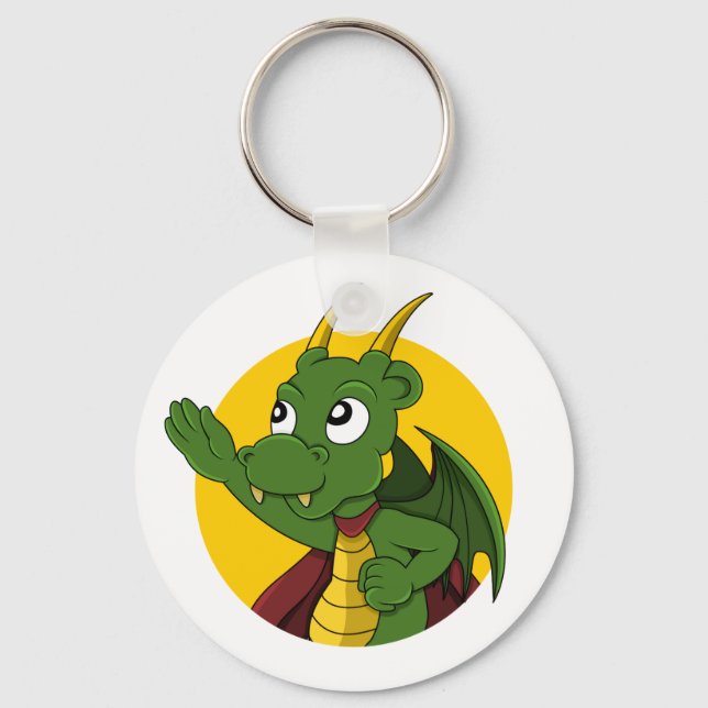Green dragon  cartoon  key ring (Front)