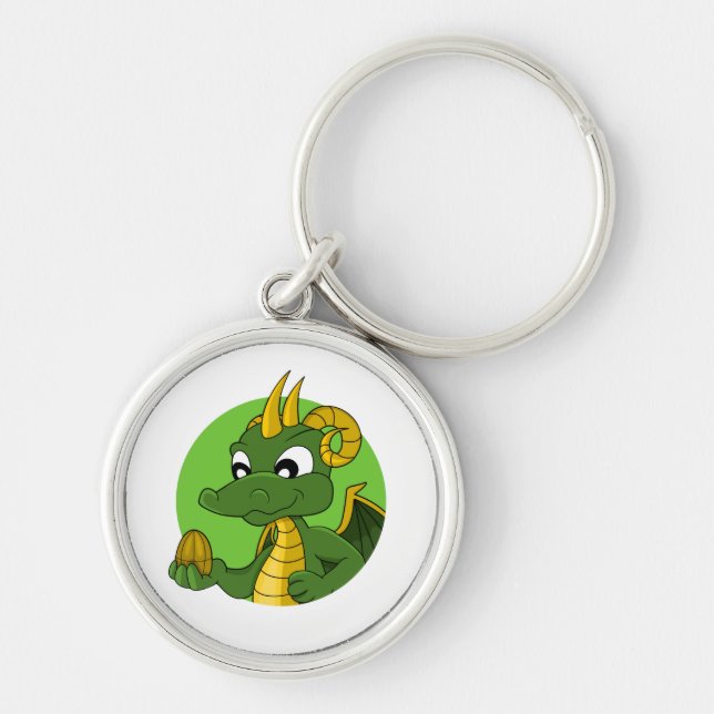 Green dragon cartoon key ring (Front)