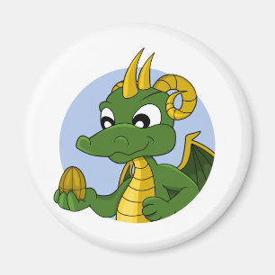 Green dragon  cartoon magnet