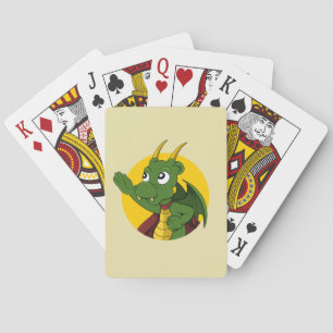 Green dragon cartoon playing cards