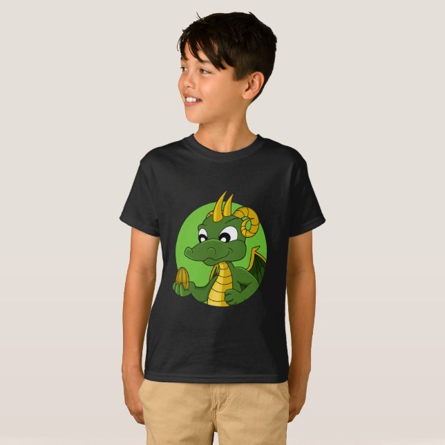 Green dragon cartoon T-Shirt (Front Full)
