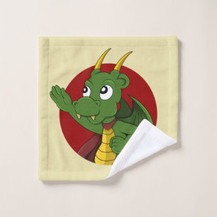 Green dragon cartoon wash cloth