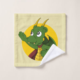 Green dragon cartoon wash cloth